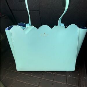 Kate Spade Aqua Scalloped Tote